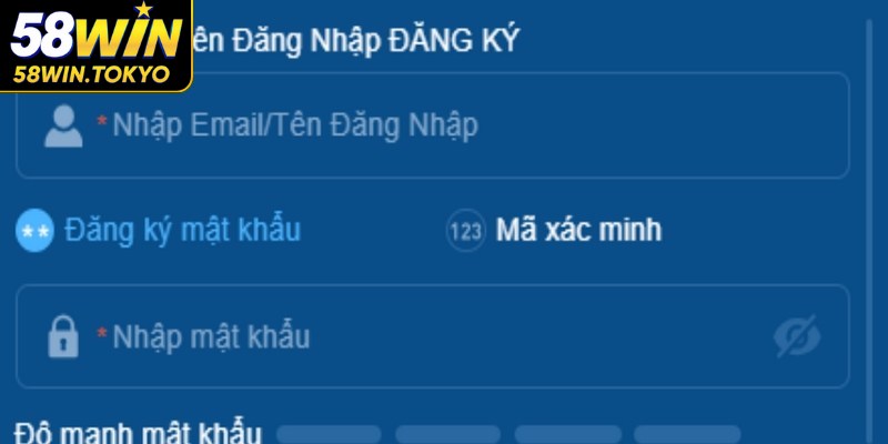 Đăng ký 58WIN là bước khởi đầu quan trọng khi tham gia cược online