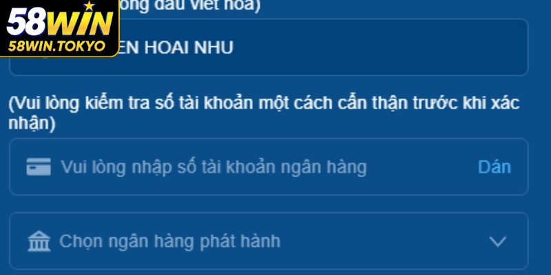 Rút tiền 58WIN an toàn chỉ với 4 bước hướng dẫn