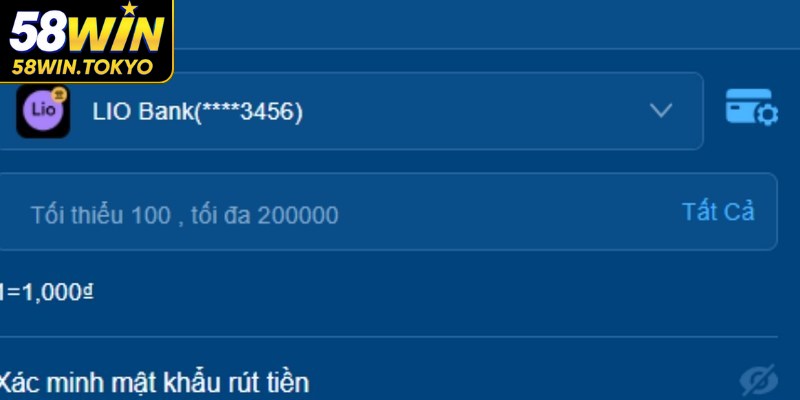 Những điểm cần chú ý trong thao tác rút tiền 58WIN